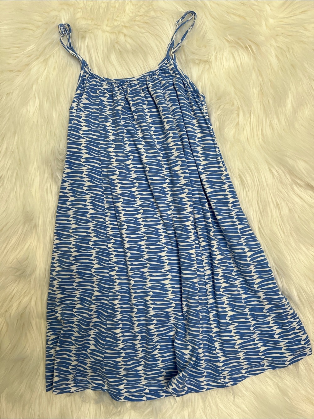 Ava Sky Light Blue & White Patterned Dress size 6